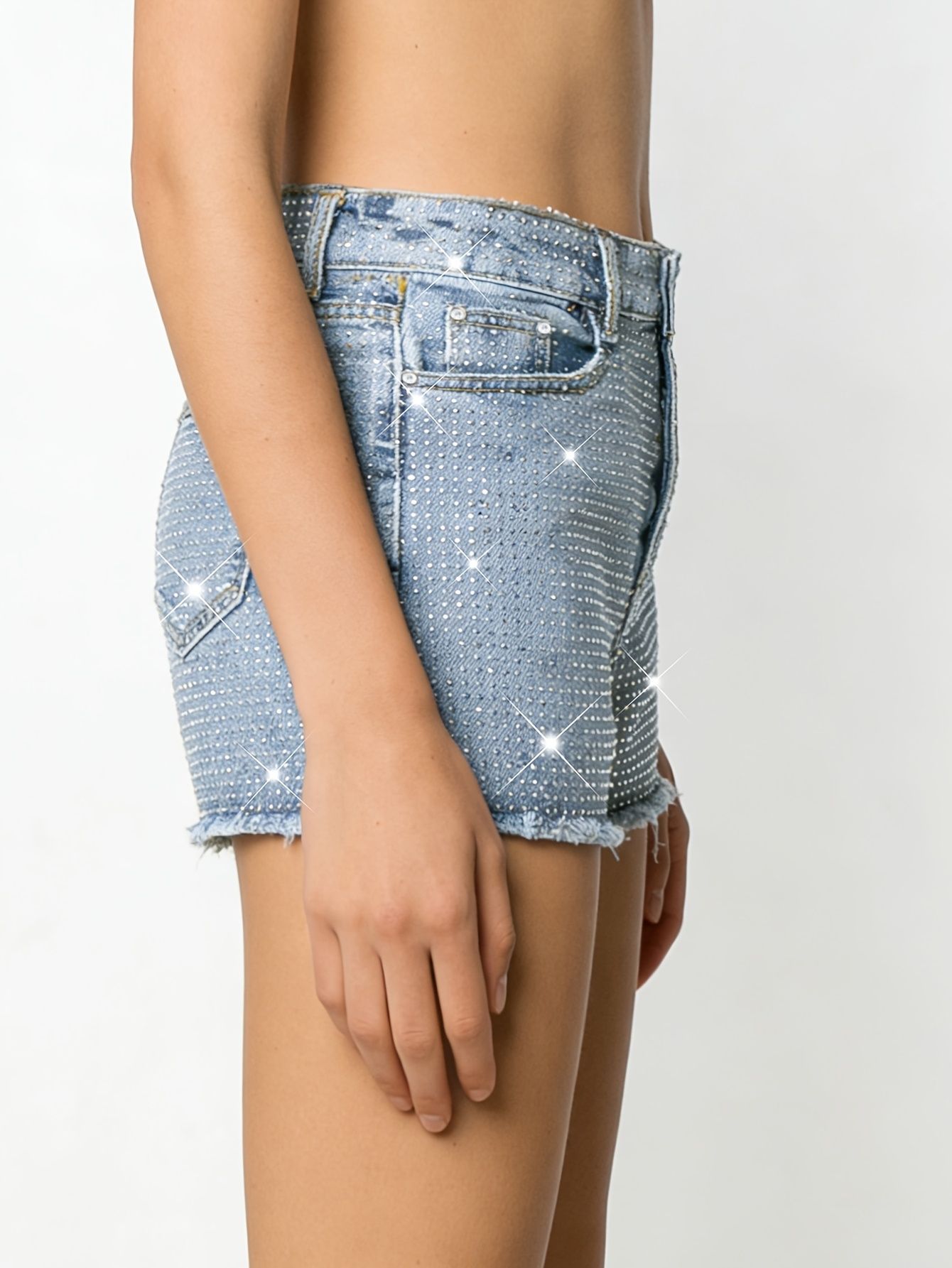 2026 Nieuwe Volledig Met Juwel - Shorts Denim Frayed recensie en prijs