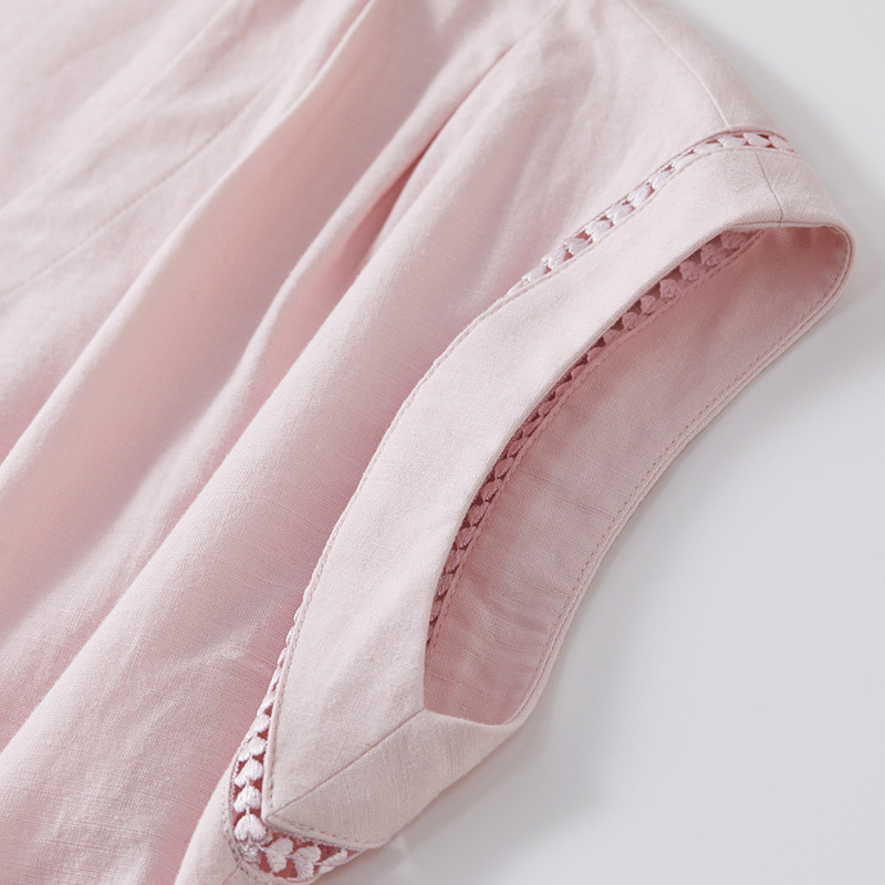SENTUBILA Dames Midi Roze Jurk - Linen Dress Wrap recensie en prijs