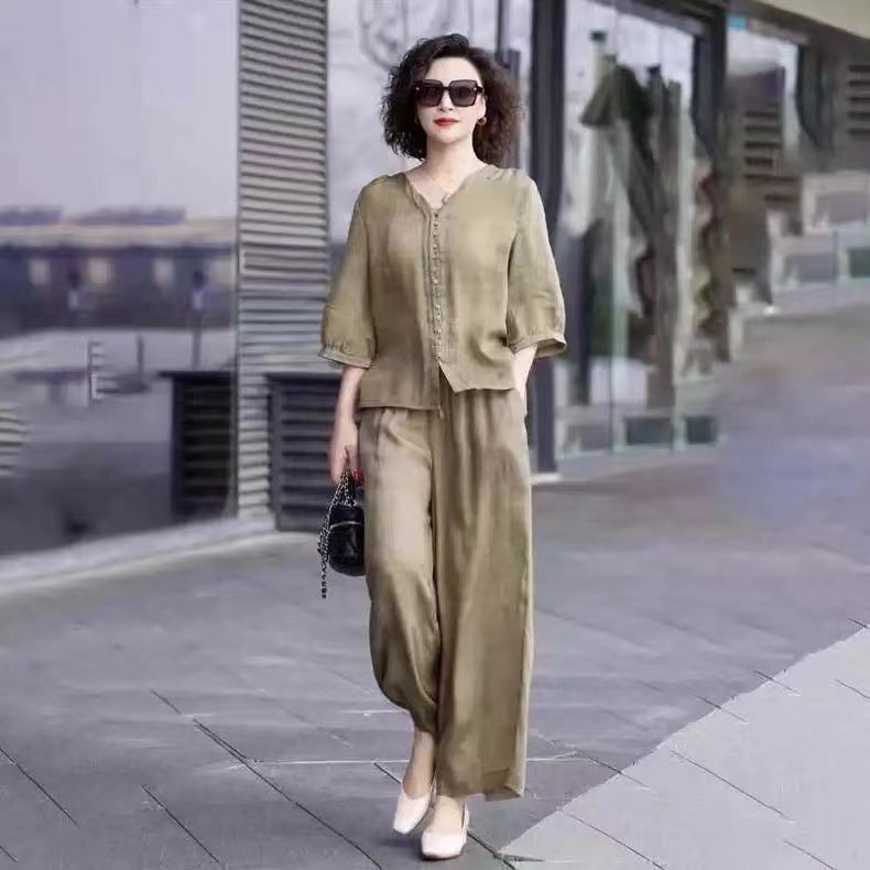 Katoenen En Linnen Damesset 20 - Linen Pant Wide recensie en prijs
