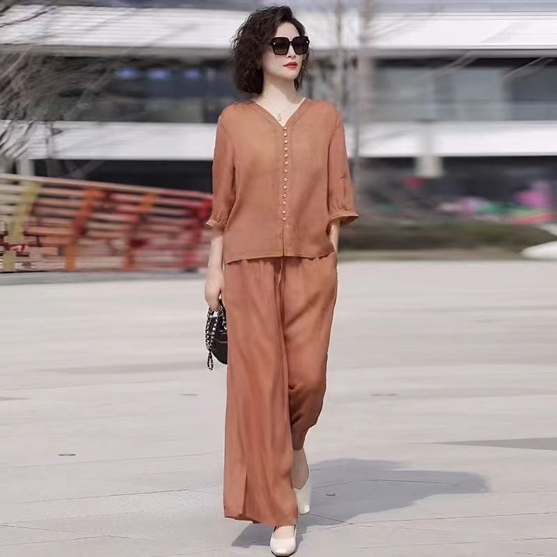 Katoenen En Linnen Damesset 20 - Linen Pant Wide recensie en prijs