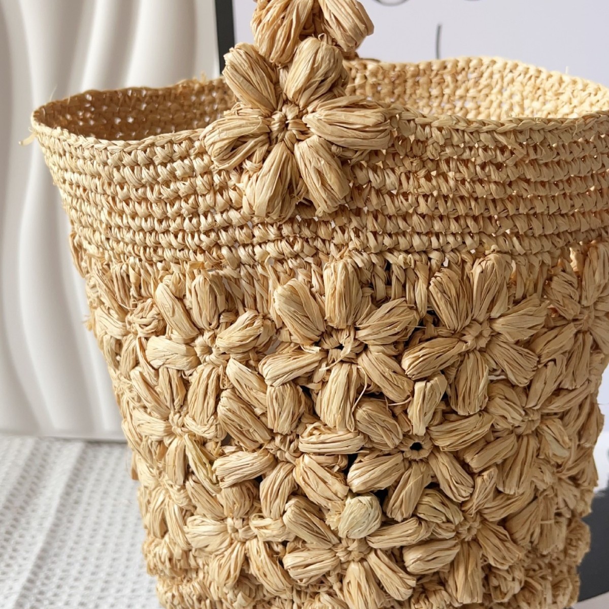 Handgemaakte raffia tas met ge - Crochet Bag Raffia recensie en prijs