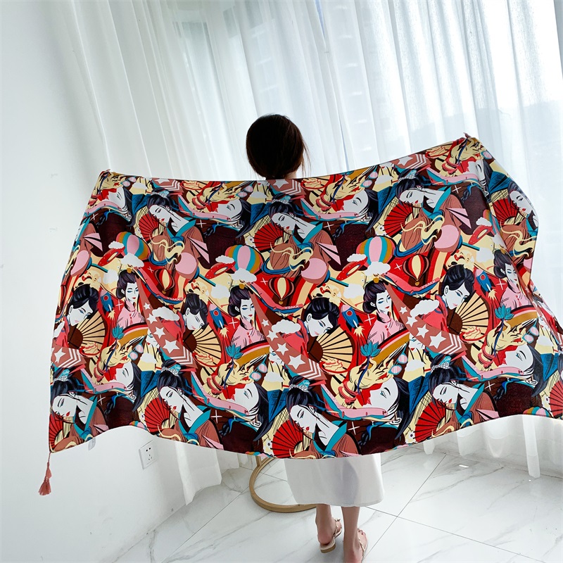 90X185Cm Katoen Linnen Print Z - Linen Dress Wrap recensie en prijs