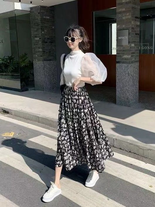 Bloemenprint A-lijn midi rok p - Midi Skirt Floral recensie en prijs